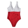 thumbnail image 1 of Fvwitlyh One Piece Swimsuit Women'S Swimsuit Wrap Color Block Tie Side Bathing Suit, 1 of 5