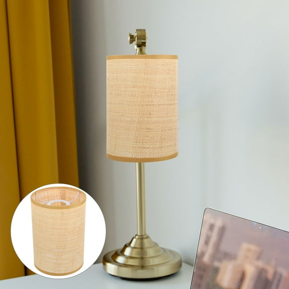WEAVILUX Wicker Lampshade Rattan Light Brown for Dining Room 1Set