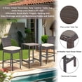 thumbnail image 7 of Outdoor Bar Table Patio Bar Height Bistro Table 39" Tall Outdoor High Top Square Pub Patio Table Wicker Rattan Metal Dinning Bar Table with Adjustable Feet for Balcony Outside Deck Backyard Brown, 7 of 7