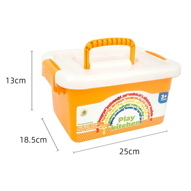 yeacher Mini Ensemble de Cuisine de Chef pour Enfants - Jouet de Cuisine Factice de 38 Pcs avec Boîte de Rangement, Conception Sécuritaire en ABS et Acier Inoxydable, Cadeau Éducatif de Jeu de Rôle pour Garçons et Filles de 3 Ans et Plus