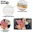 thumbnail image 3 of Bolso para vestido de noche de mujer, bolso para vestido de noche de boda con flores, bolso con flores para novia, 3 of 5