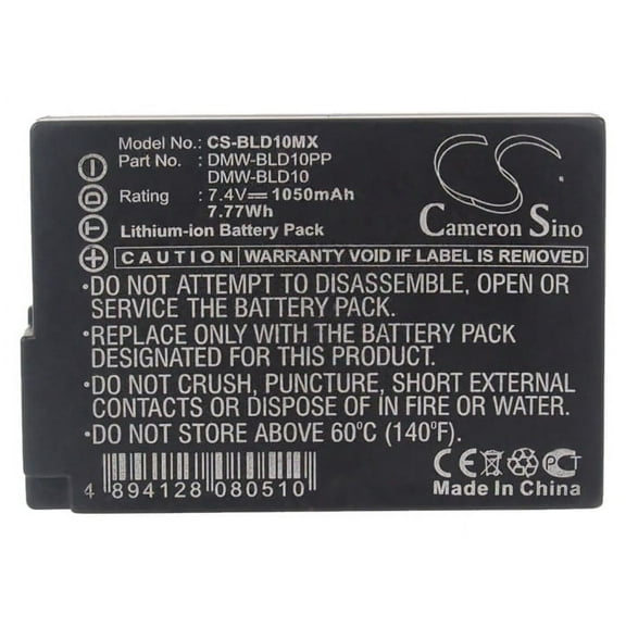1050mAh DMW-BLD10 Battery for PANASONIC Lumix DMC-GF2WR, Lumix DMC-GF2WW, Lumix DMC-GX1