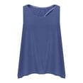 thumbnail image 3 of Women's Workout Tank Tops Casual Sleeveless Round Neck Loose Tee Shirt Solid Color Flowy Hem Summer Going Out Vest, 3 of 6