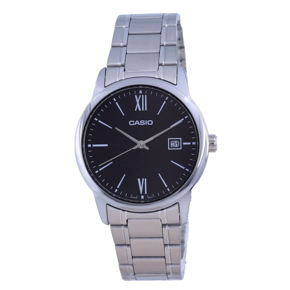 Casio Black Dial Stainless Steel Analog Quartz Mtp-v002d-1b3 Mtpv002d-1 Men's Watch