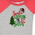 thumbnail image 4 of Inktastic Santa is Promoting Me to Big Sister Green Plaid Tree Girls Baby Bodysuit, 4 of 5