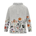 thumbnail image 4 of Hsovts Men Holiday Fall Pullover Hoodie, Halloween Pumpkin Ghost Graphic Print Drawstring Hood Sweatshirt with Pocket Gray M, 4 of 6