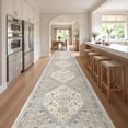 thumbnail image 6 of Roxstand 2'x12' Washable Runner Rug for Hallway Entrance Bedroom Entryway, Vintage Oriental Non Slip Stain Resistant Kitchen Rugs, Beige, 6 of 10