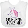 thumbnail image 3 of Inktastic My Nonna Loves Me Unicorn Girls Baby Bib, 3 of 4