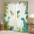 thumbnail image 2 of Feelyou Green Dinosaur Animal Blackout Curtains Set of 2 (52x84 Each), Kawaii Jungle Dino Window Curtains, Palm Leaf Plant Curtains and Drapes, Window Curtains Home Decor, 2 of 6