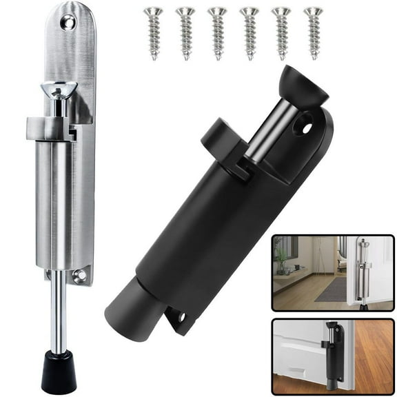 VIVIHEYDAY Anti-Slip Rubber Door Stopper with Foot Pedal, Zinc Alloy Doorstop for Bottom of Door