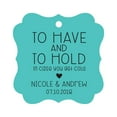 thumbnail image 1 of Darling Souvenir Custom Bonbonniere Gift Tags To Have and To Hold In Case You Get Cold Wedding Party Favor Hang Tags-Turquoise-100 Tags, 1 of 1