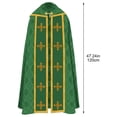 thumbnail image 2 of Medieval Formal Cape, Green Decorative Printed Wrap, 47.24inch, 2 of 7