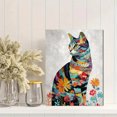thumbnail image 2 of Bohemian Abstract Cat Floral Canvas Print, for Living Room, Office, Kitchen, Dining Room, 2 of 8