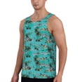thumbnail image 2 of Gukieu Hawaii Palms Print Men's Quick Dry Fitness Vest, Round Neck Sleeveless Fitness Bodybuilding Top-X-Large, 2 of 7