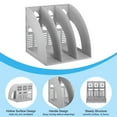thumbnail image 3 of Uxcell Magazine File Holder, 2Pcs Plastic Vertical 3 Compartment Desktop Book Newspaper Notebook Storage Rack, Grey, 3 of 4