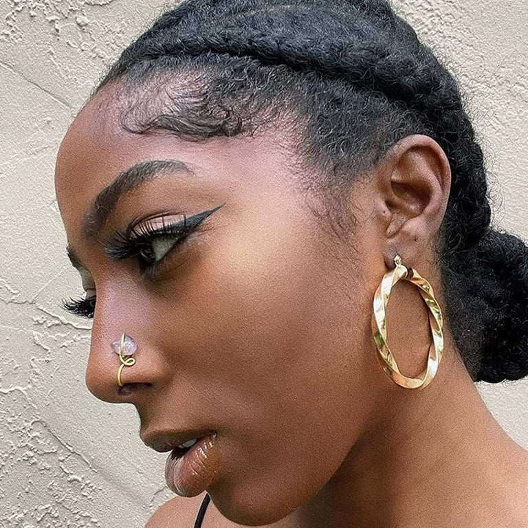 Ankh Fake Nose Ring - Gold Nose Cuff - Faux Septum - Non Piercing Jewelry -  Clip On Nose Ring