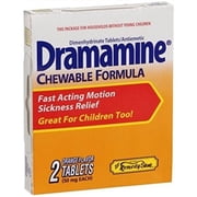 Dramamine Tablets Fast Acting Motion Sickness Relief Tablets, Orange Flavor, 2 ea