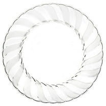 (18 PACK) EcoQuality 10.25" inch Round Clear Plastic Plates with Flared Rim - Disposable China Like Party Plates, Heavy Duty Salad Plates, Dinner Plate, Dessert, Wedding, Serveware