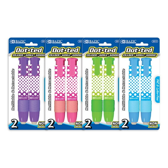 BAZIC Rainbow Eraser (4/Pack)