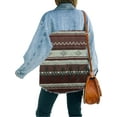 thumbnail image 3 of Women's Button Down Shirt Jacket Aztec Denim Jacket Hip Length Denim Jean Jackets Shackets Dark Red L, 3 of 6