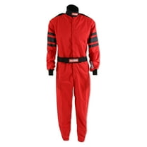 RaceQuip 120014RQP 120 Series 1-Pc Driving Suit SFI 3.2A/5 Red/Black Stripe Medium Tall