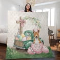 thumbnail image 2 of Easter Egg Basenji Bunny Ear Welcome Spring Truck Quilt Blanket African Barkless Dog Lover Cozy Comforter Throw Blanket - 12002, 2 of 5