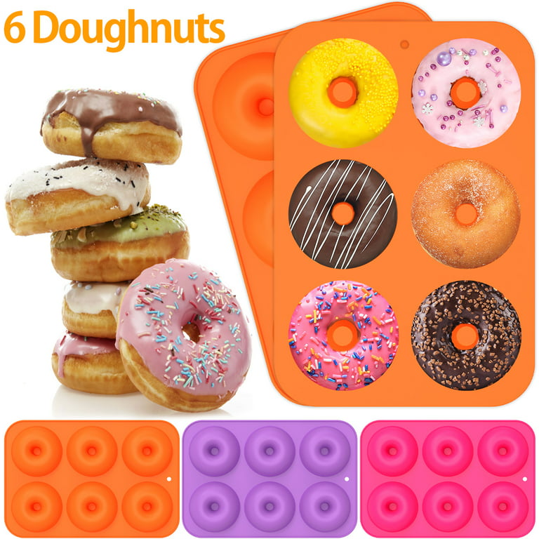 Silicone Donut Pans for Baking,Doughnut Mold,Donut Pan for Kitchen  Baking,Non-Stick Donut Mold for 6 Full-Size,Donuts,Bagels and  More.Oven,Microwave,Refrigerator,Dishwasher Safe