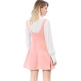 thumbnail image 4 of INSPIRE CHIC Robe Chasuble Salopette de Noël pour Femme Décor de Boutons Jupe Évasée à Bretelles Rose m, 4 of 6