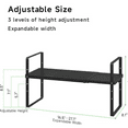 thumbnail image 6 of Expandable Cabinet Organizer Shelf, Stackable Shelf Riser for Small Kitchen Pantry Desk Cupboard Tabletop Countertop Home Office, Heavy Duty, Black Small 1 Pack, 6 of 6