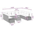 thumbnail image 2 of vidaXL Garden Sofa Set with Cushion 10 pcs Gray Poly rattan, 2 of 2