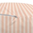 thumbnail image 3 of Pink Pouf Cover with Zipper, Country Life Theme Vintage Old House Romantic with Bold Stripes Art, Soft Decorative Fabric Unstuffed Case, 30" W X 17.3" L, Pale Salmon and White, by Ambesonne, 3 of 5