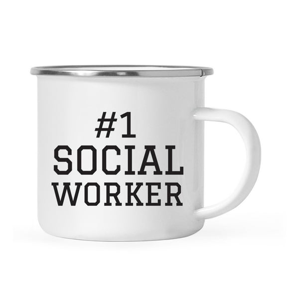 Koyal Wholesale Stainless Steel Campfire Coffee Mug, #1 Social Worker, 1-Pack