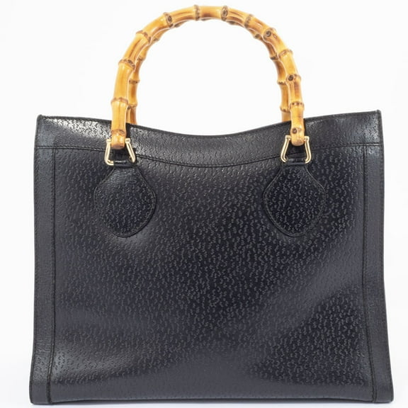 Pre-Owned Gucci Bamboo Tote Bag 035694 Leather Black Women's Storage GUCCI