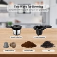thumbnail image 5 of 2 In 1 Hot and Iced Single Serve Coffee Maker K Cup & Ground Coffee Fits Travel Mugs,Iced Coffee Makers with 6 to 14oz Reservoir in 2 Mins,30 Oz Removable Water Tank,Reuseable Filter,Small Size,Black, 5 of 10