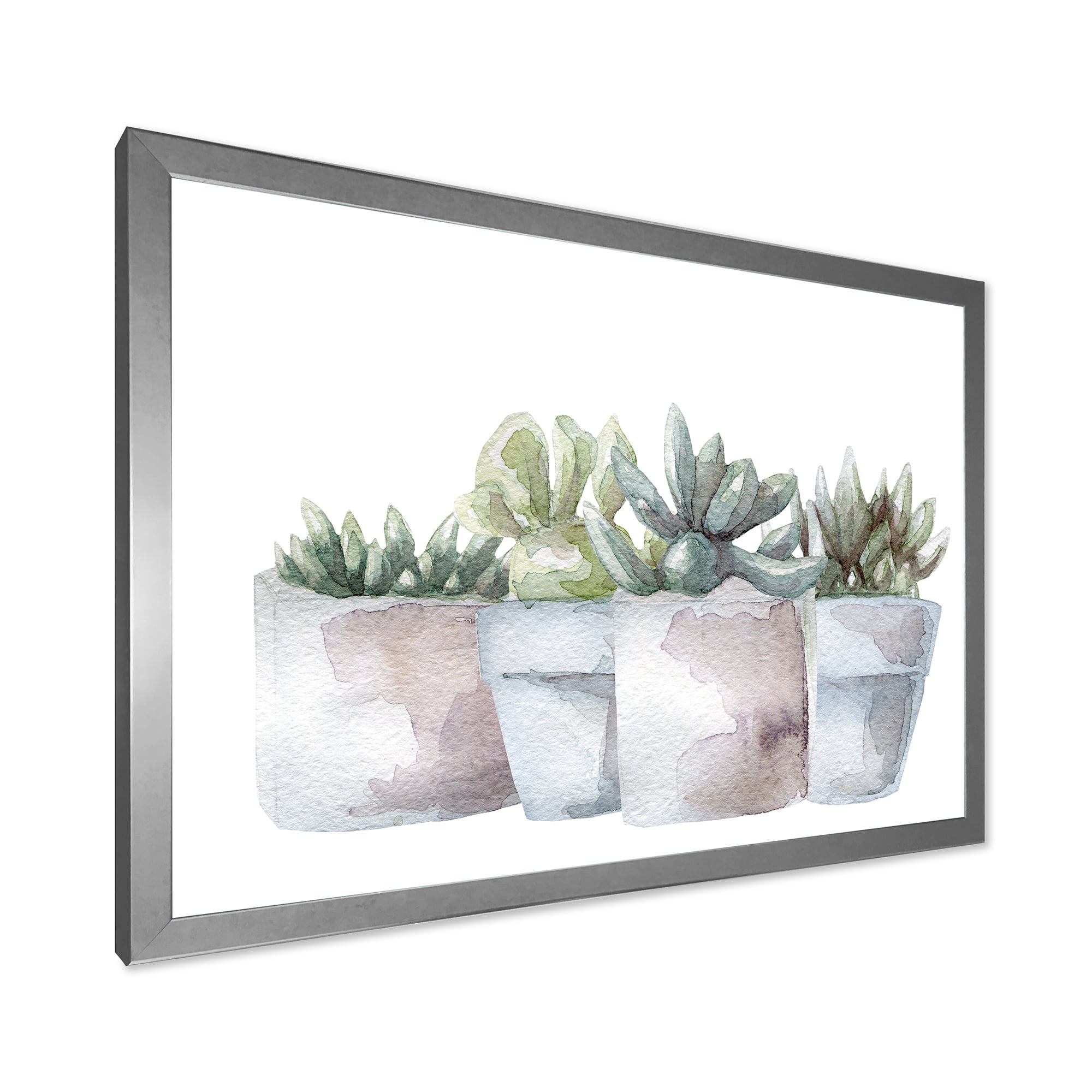 Designart 'Succulent and Cactus House Plants III' Farmhouse Framed Art Print