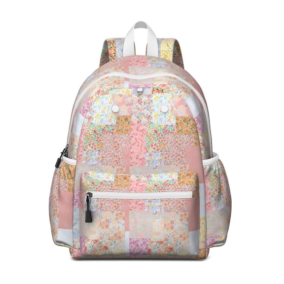 Pioneer Flower Backpack for School,Cute School Bag,Schoolbag with Adjustable Shoulder Straps & Padded Back,13.4"x11"x4.7"