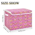 thumbnail image 5 of Yayeee Collapsible Cube Storage Bin with Lid Fabric Closet Decorative Basket with Handles, Pink Doughnuts, 5 of 7
