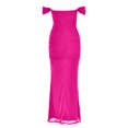 thumbnail image 4 of Women's Off Shoulder Bodycon Dress Ruched Fitted Midi Formal Party Club Sleeveless Elegant Gown, 4 of 4