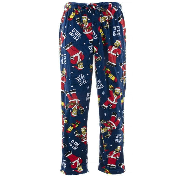 BRIEFLY STATED - Homer Simpson Christmas Blue Mens Sueded Fleece Pajama ...