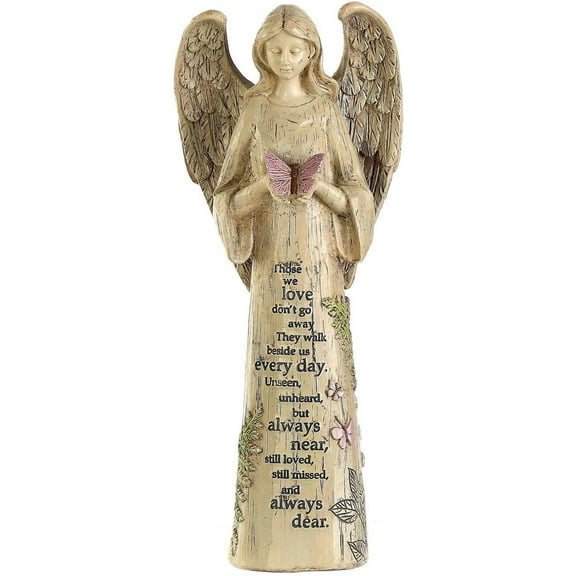 Resin Garden Statue Standing Angel with Butterfly Garden Statuary for Outdoor Garden Decor