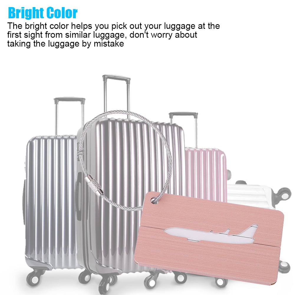 Bagages Tag-5Pcs Alliage d'aluminium Voyage Bagages Bagages Valise Tag ID Carte étiquette