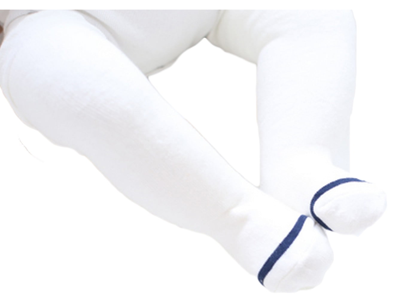 baby boy white knee high socks