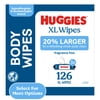 Huggies Extra Large Unscented Wipes, 3 Flip-Top Packs, 126 Count