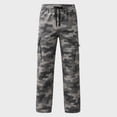 thumbnail image 3 of Men's Cargo Pants with Pockets Drawstring Long Trousers Relaxed Fit Stretch Work Pants, 3 of 5