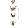 thumbnail image 3 of Steel Leaf Rain Chain, Metal Garden Art Gift For Mom, Gutters, Rain Catcher For Downspout With Adapter, Thick Iron Flower Cups Garden Decor, 3 of 5