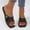 Black, variant on Womens Fashionable Solid Color Flat Slide Sandals, Square Toe Thong Dressy Flat Sandals, Casual Comfortable Home Slippers, Lightweight Breathable Slides forWalking Shoes