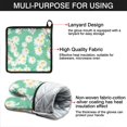 thumbnail image 7 of Green Daisy Flower Yellow Centers Pattern Kitchen Oven Mitt and Pot Holder Sets 2 Pcs for Baking, Cooking and Grilling, Heat Resistant Up To 392 °F, 7 of 7