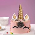thumbnail image 3 of dcorations Gteau, Dor Licorne Gteau D'anniversaire/cake Topper, Licorne Klaxon Oreilles Et Cils Set Dcorations De Gteau, Licorne Dcoration De Fte, 3 of 5