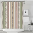 thumbnail image 2 of Extra Long Boho Shower Curtain 72x84 Inches - Vintage Floral & Tropical Leaves Pattern, Waterproof Bohemian Bathroom Decor with 12 Hooks, Tribal Rustic Style, 2 of 5