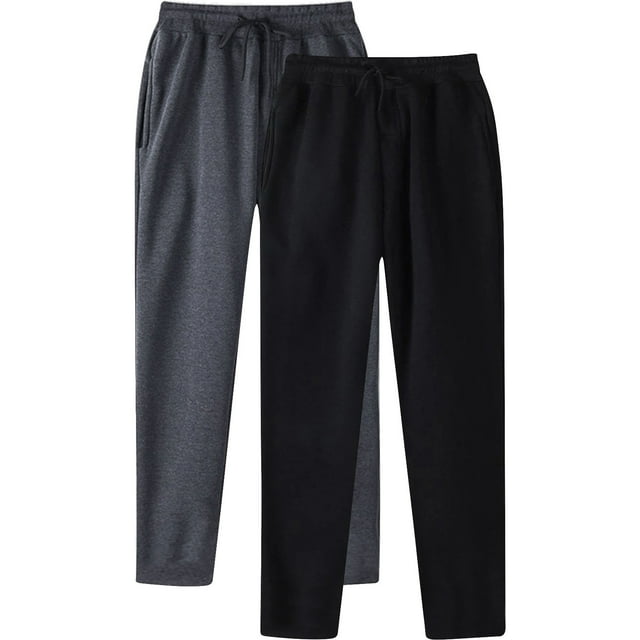 ockets2pc Sweatpants for Men Fall Athletic Workout Drawstring Elastic Waist Pant Loose Casual Straight Leg Trousers with P
